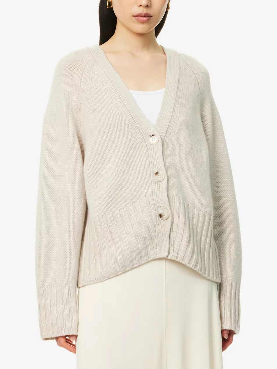 Regular-Fit V-Neck Cashmere-Knit Cardigan