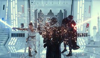 Star Wars: The Rise of Skywalker Rey and Kylo Ren smash Vader's remains