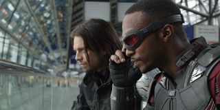 Bucky and Falcon in Captain America: Civil War
