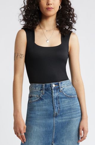 Butter Rib Square Neck Bodysuit