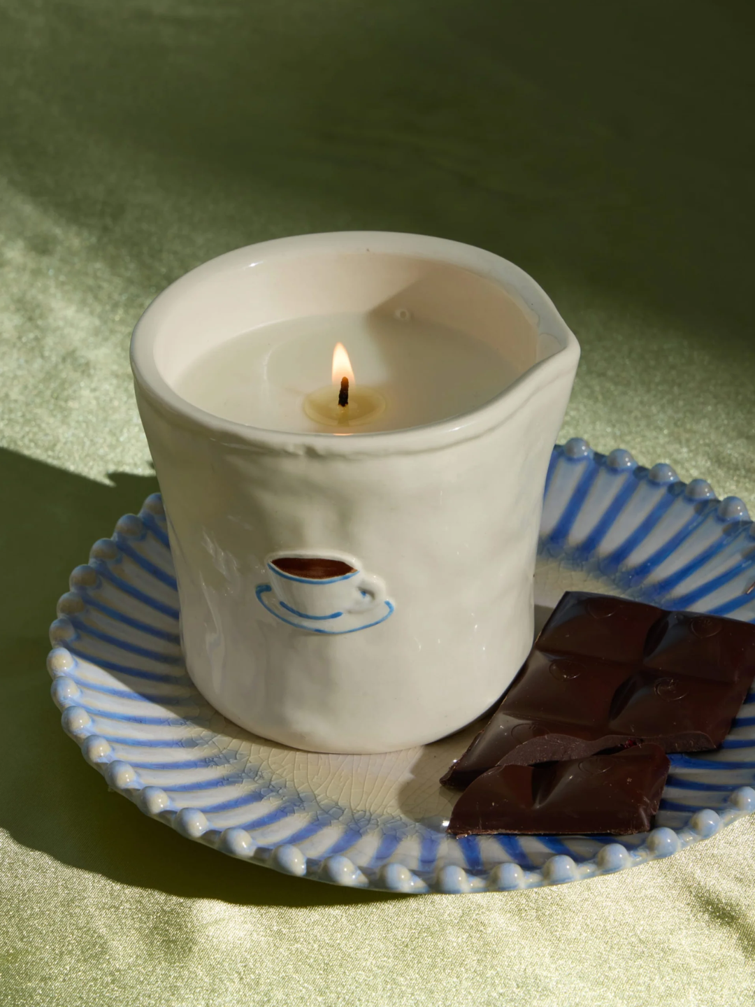 A ceramic cappuccino, chocolate, and cherry scented candle from Paddywax