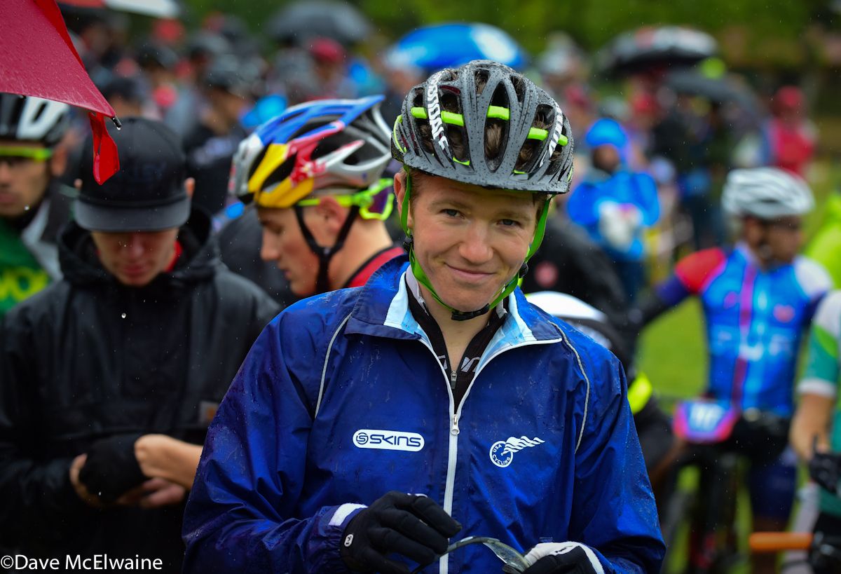 Keegan Swenson (Cannondale 360Fly) at the rainy start