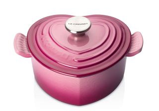 heart shaped le creuset pink casserole