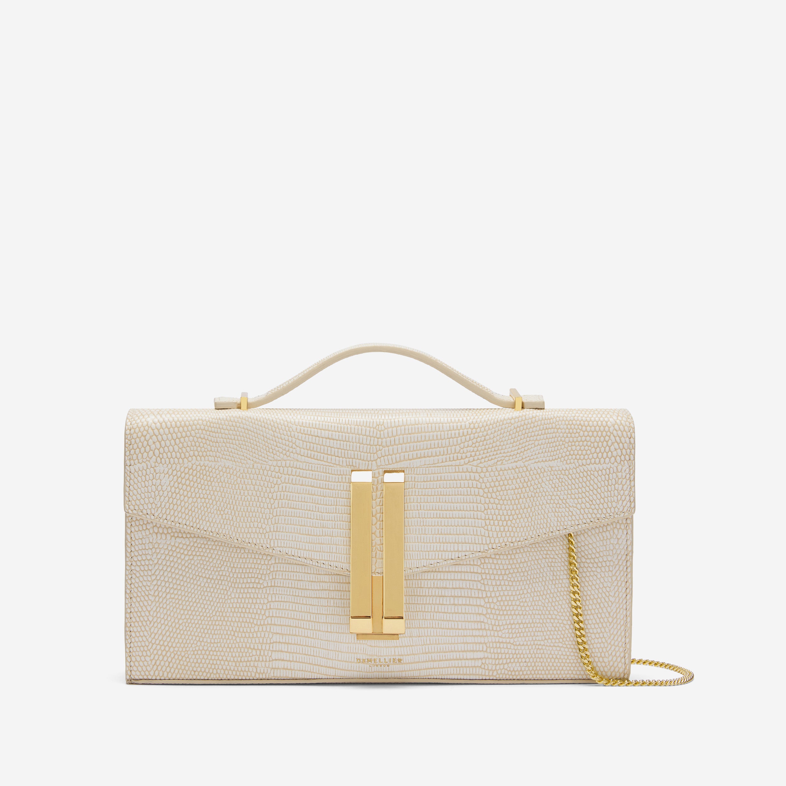 The Vancouver Clutch | Ecru Lizard-Effect | Demellier