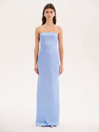 Amdra Strapless Dress in Light Blue - 6