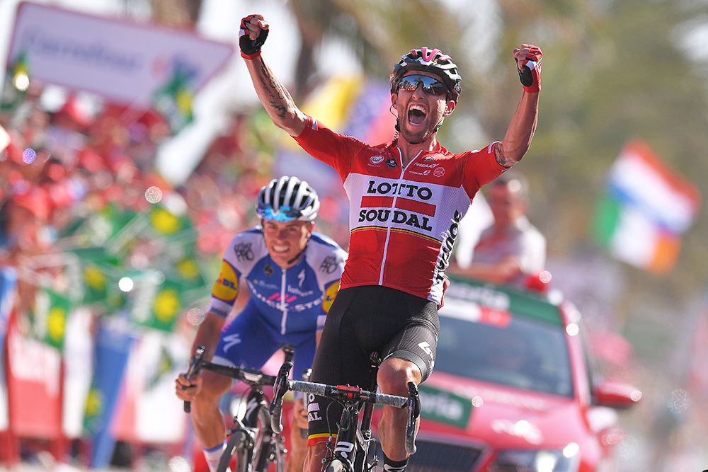 Tomasz Marczynski (Lotto Soudal) win stage 6 at the Vuelta a Espana.