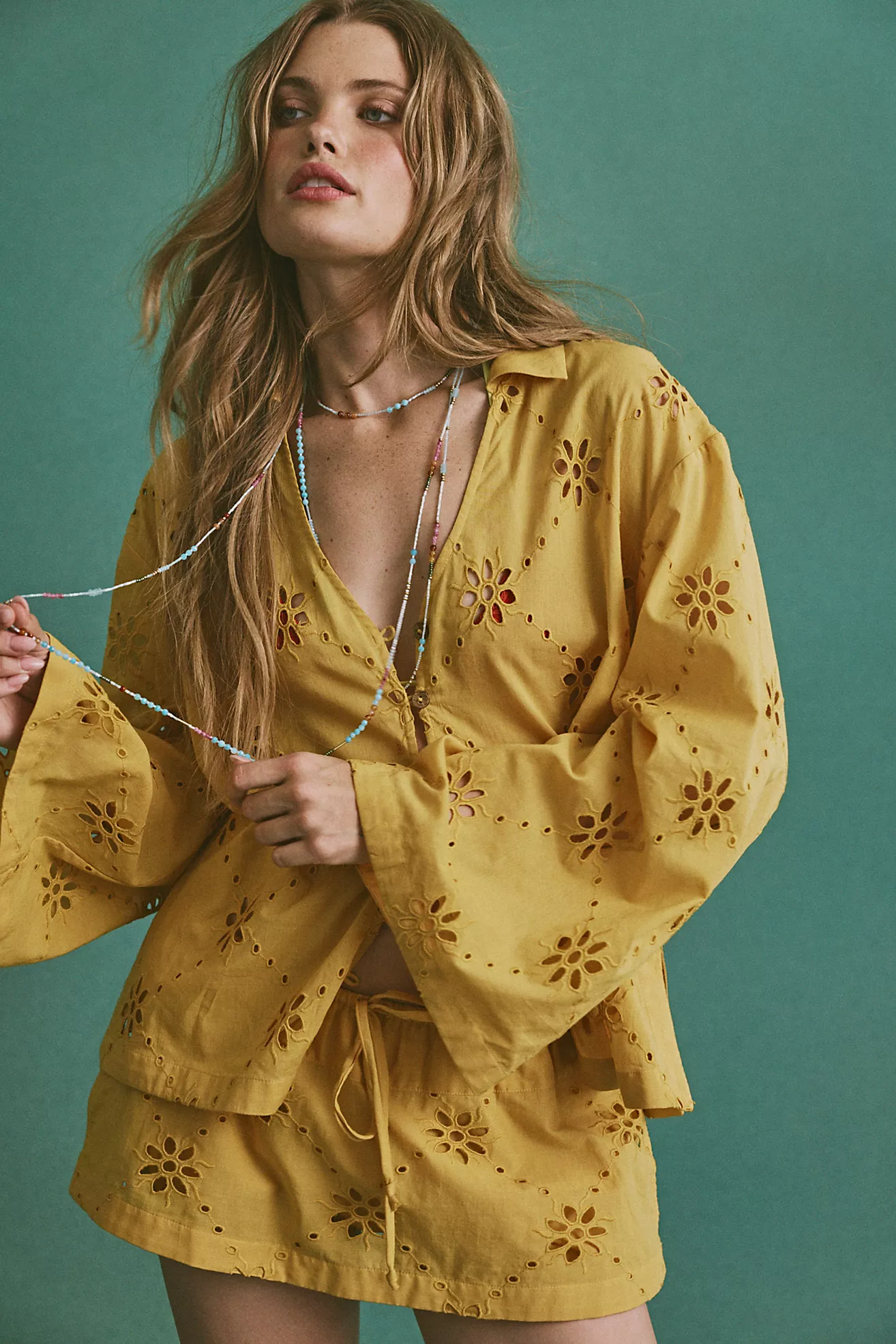 Matthew Williamson X Free People Mesquida Broderie Anglais Button Down