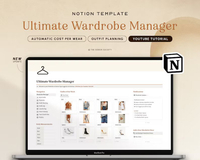 Wardrobe Manager Notion Template | $9.35 at Etsy