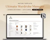 Wardrobe Manager Notion Template | $9.35 at Etsy