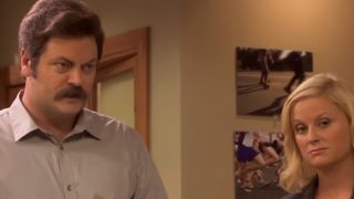 Amy Poehler and Nick Offerman in Parks and Rec