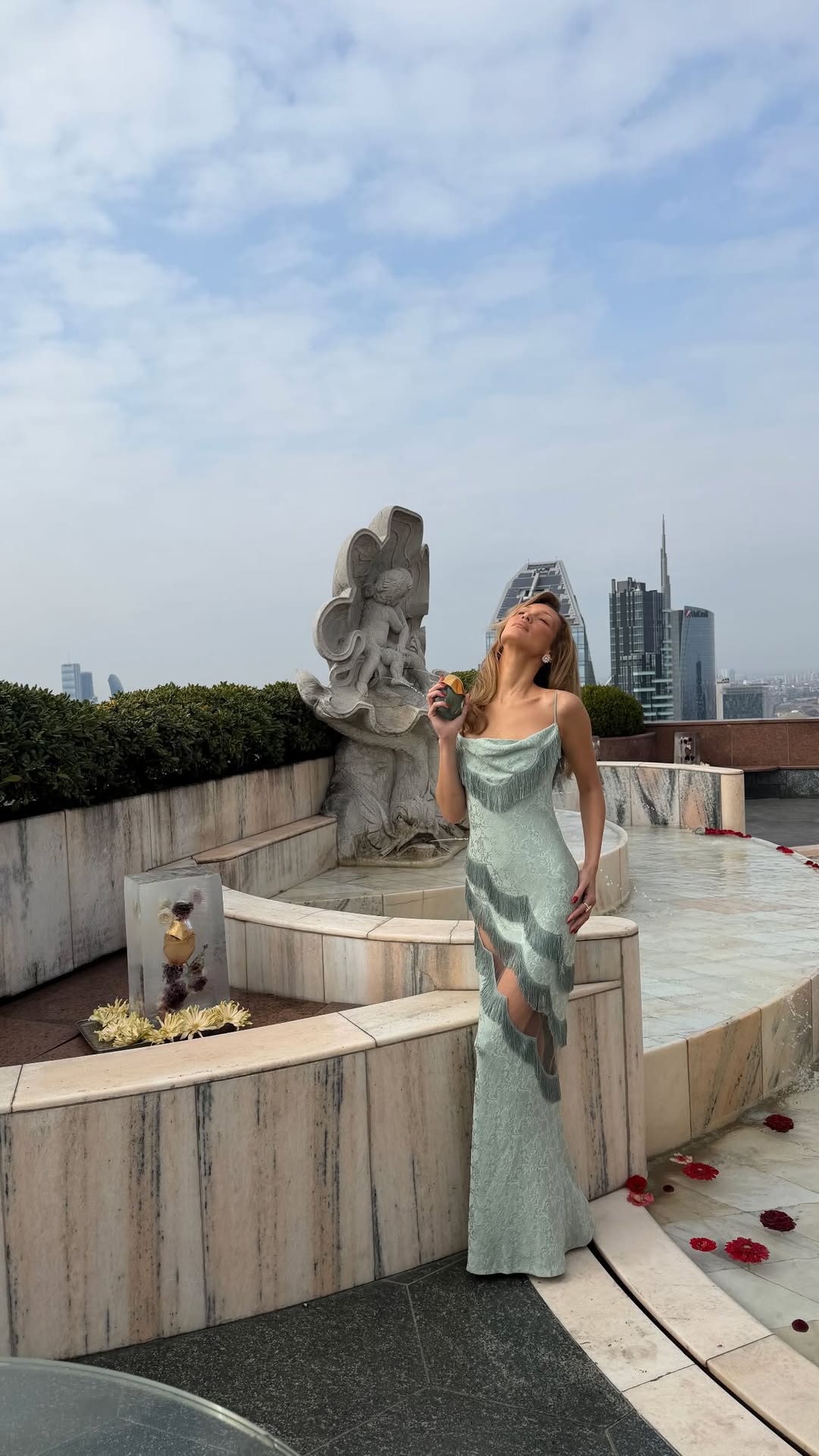 Bella Hadid wearing a vintage John Galliano for Christian Dior Spring Summer 1998 Ready to Wear gown