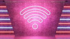 Wi-Fi symbol on pink background