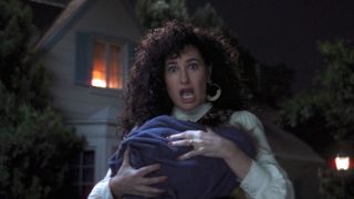 Agatha holding Sparky's dead body in WandaVision