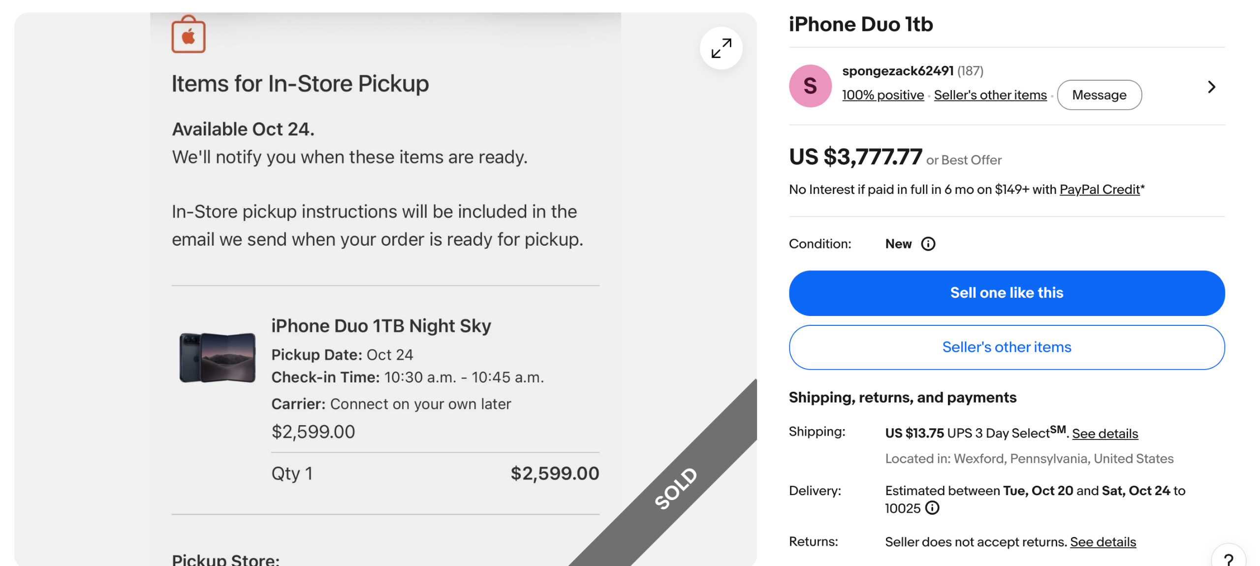 eBay iPhone Duo sale
