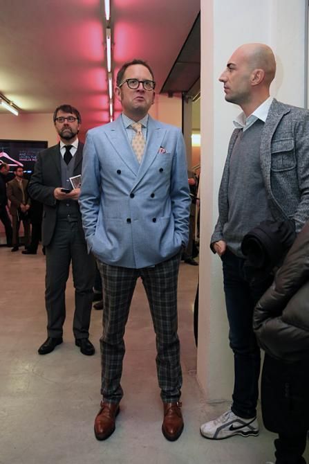 Garmin-Sharp manager Jonathan Vaughters, whose team includes defending Giro champion Ryder Hesjedal, was dressed to the nines for the unveiling of the Giro's new leaders' jerseys.