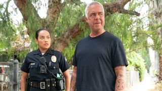 Denise Sanchez and Titus Welliver in Bosch: Legacy