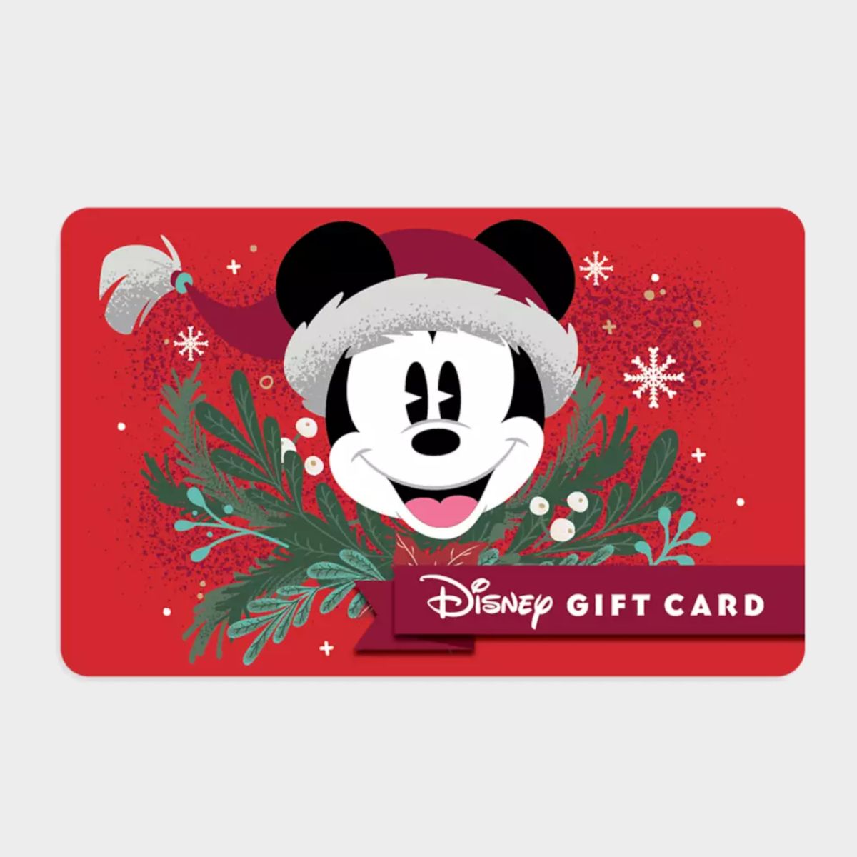 Disney gift card with Mickey Mouse on a plain background