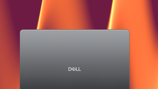 Dell Pro laptop showing lid with logo