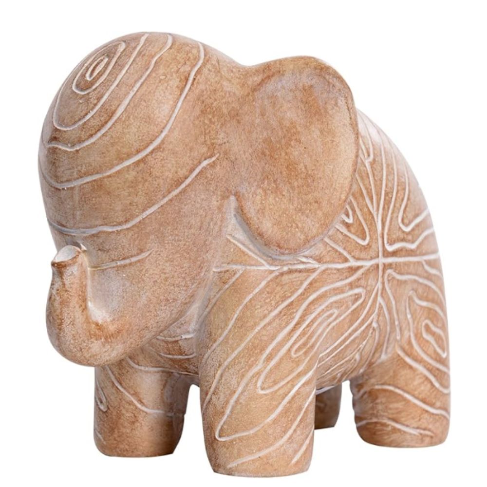 Carved resin elephant ornament