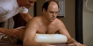 George gets a massage on Seinfeld