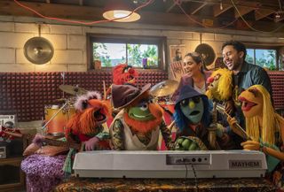 The Muppets Mayhem on Disney Plus presents The Muppets’ Electric Mayhem Band in action.