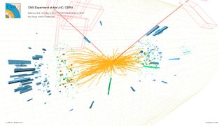 A Higgs boson candidate event at the LHC's CMS.