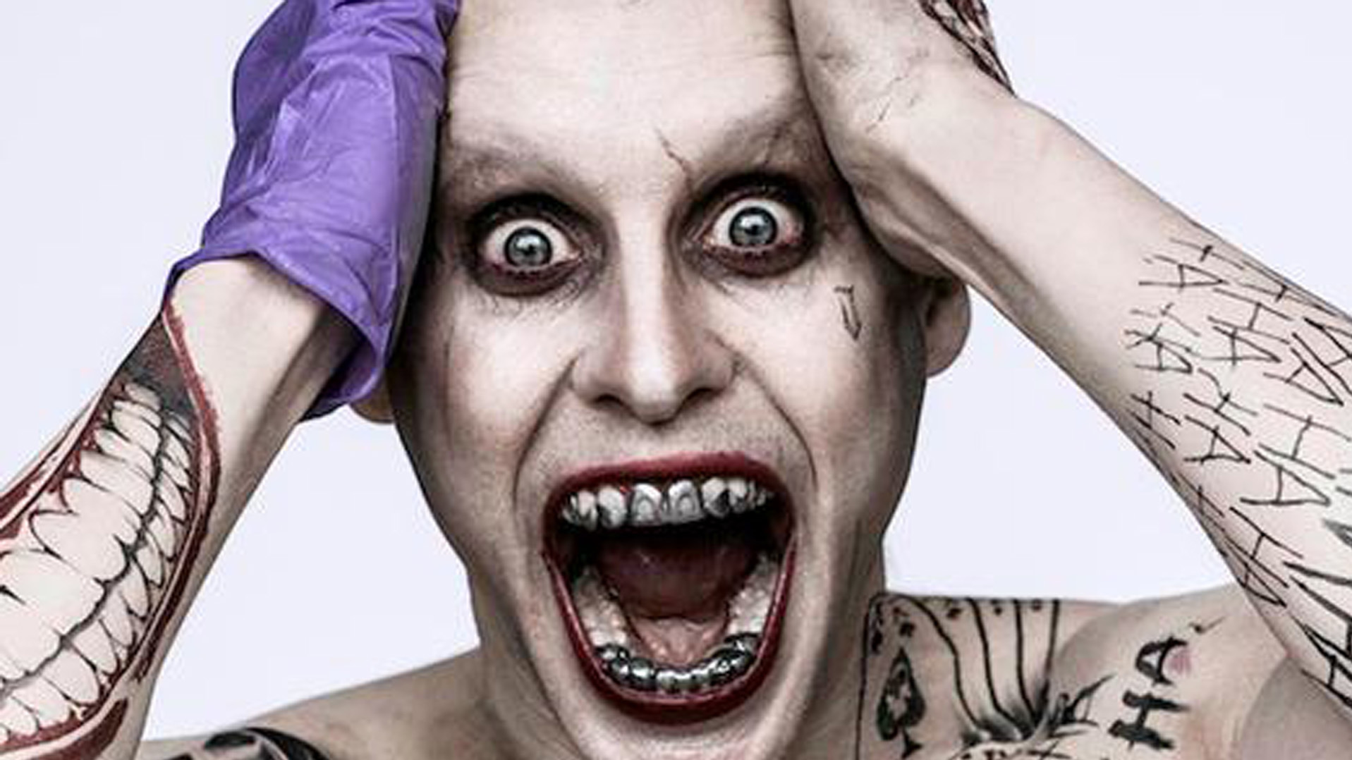 A promotional picture of Jared Leto&#039;s Joker character in the Suicide Squad movie