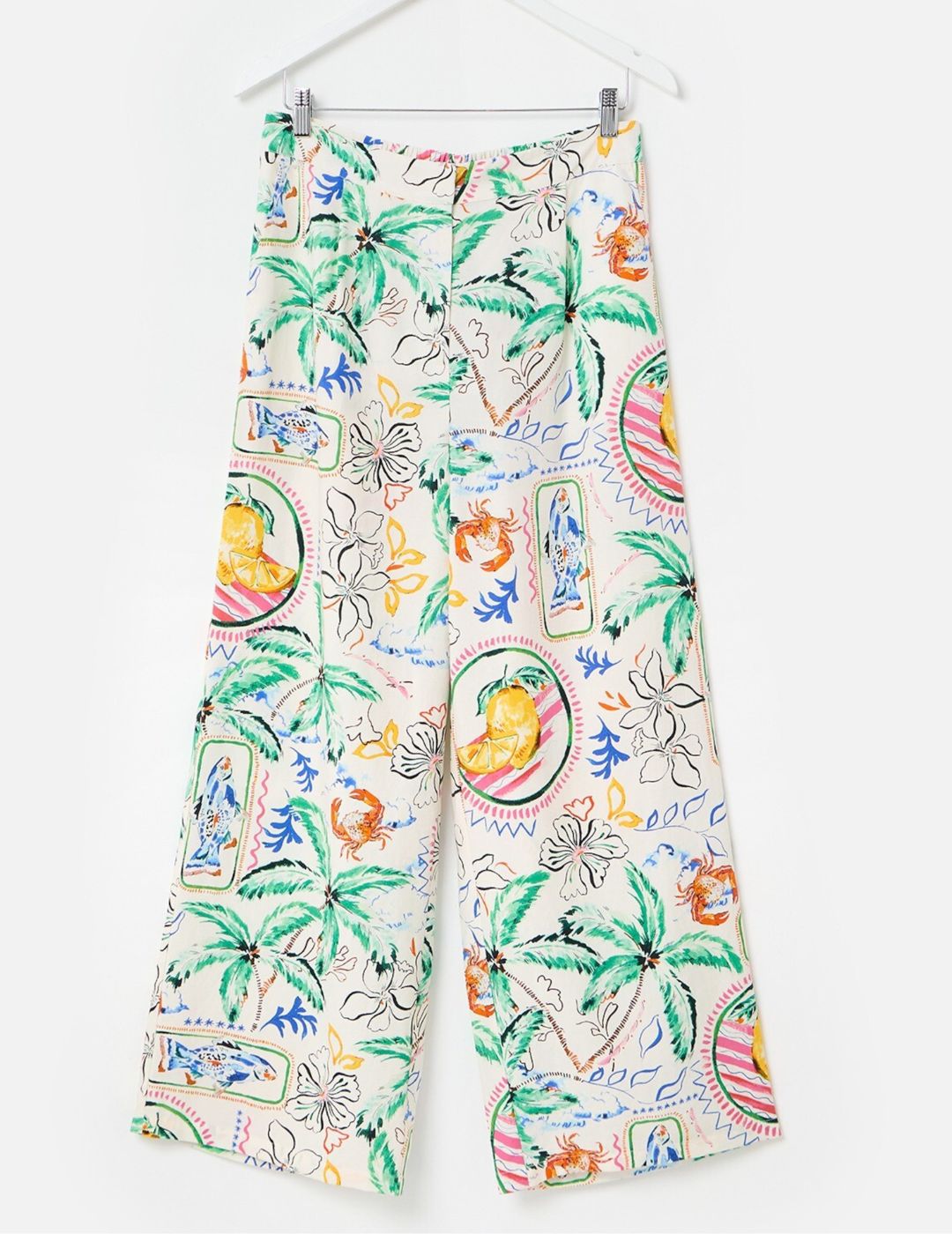Oliver Bonas , Summer Tropical Print Wide Leg Trousers