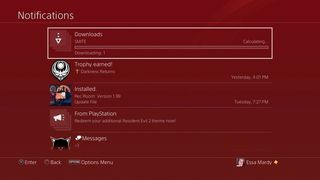 Another example of downloads on a PlayStation 4