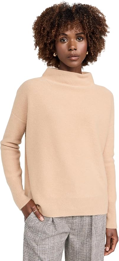Vince, Vince Womens Boiled Funnel Nk Pullover, Camel, Small