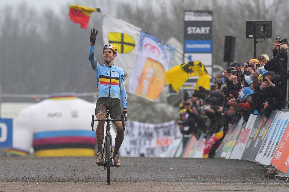 Wout Van Aert wins his third cyclo-cross world championship
