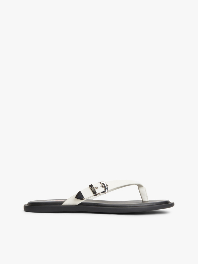 Leather Buckle Flip-Flops
