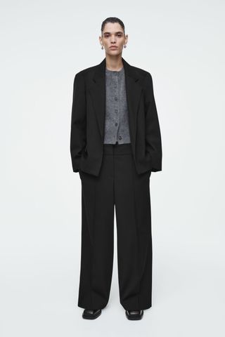 Tailored Wool-Blend Twill Trousers