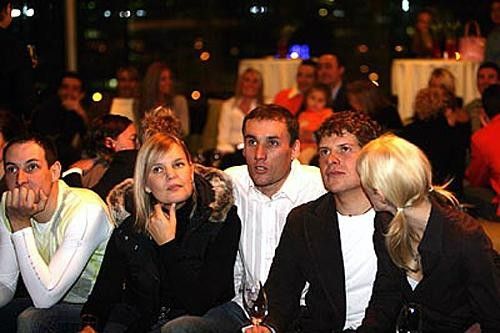 (l-r): Olaf Pollack, Andr&eacute; Korff and Jan Ullrich with their respective partners