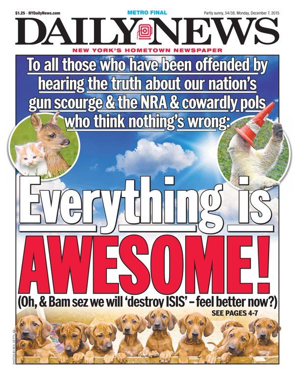 The cover of the Dec. 7 New York Daily News.