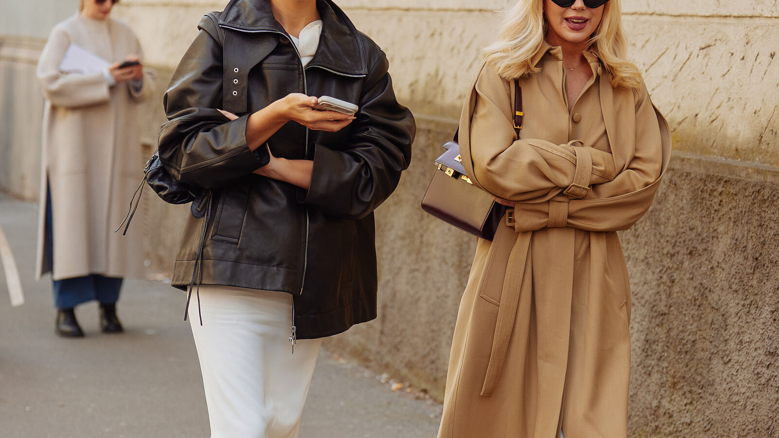 Two woman at Milan Fashion Week 