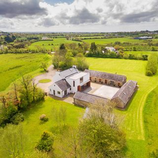 country side aerial view with house