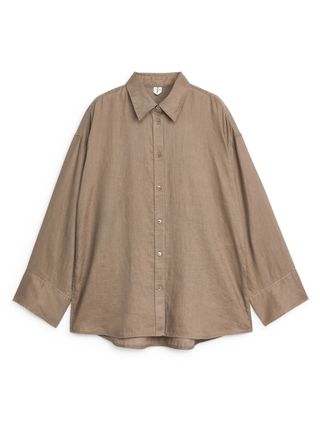 Loose Linen Shirt - Mole - Arket Gb