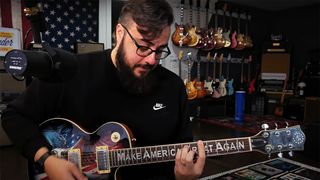 HW from ToneJunkie TV playing a Trump guitar