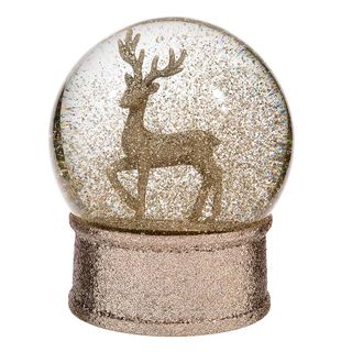 Gold Glitter Stag Snow Globe, £30