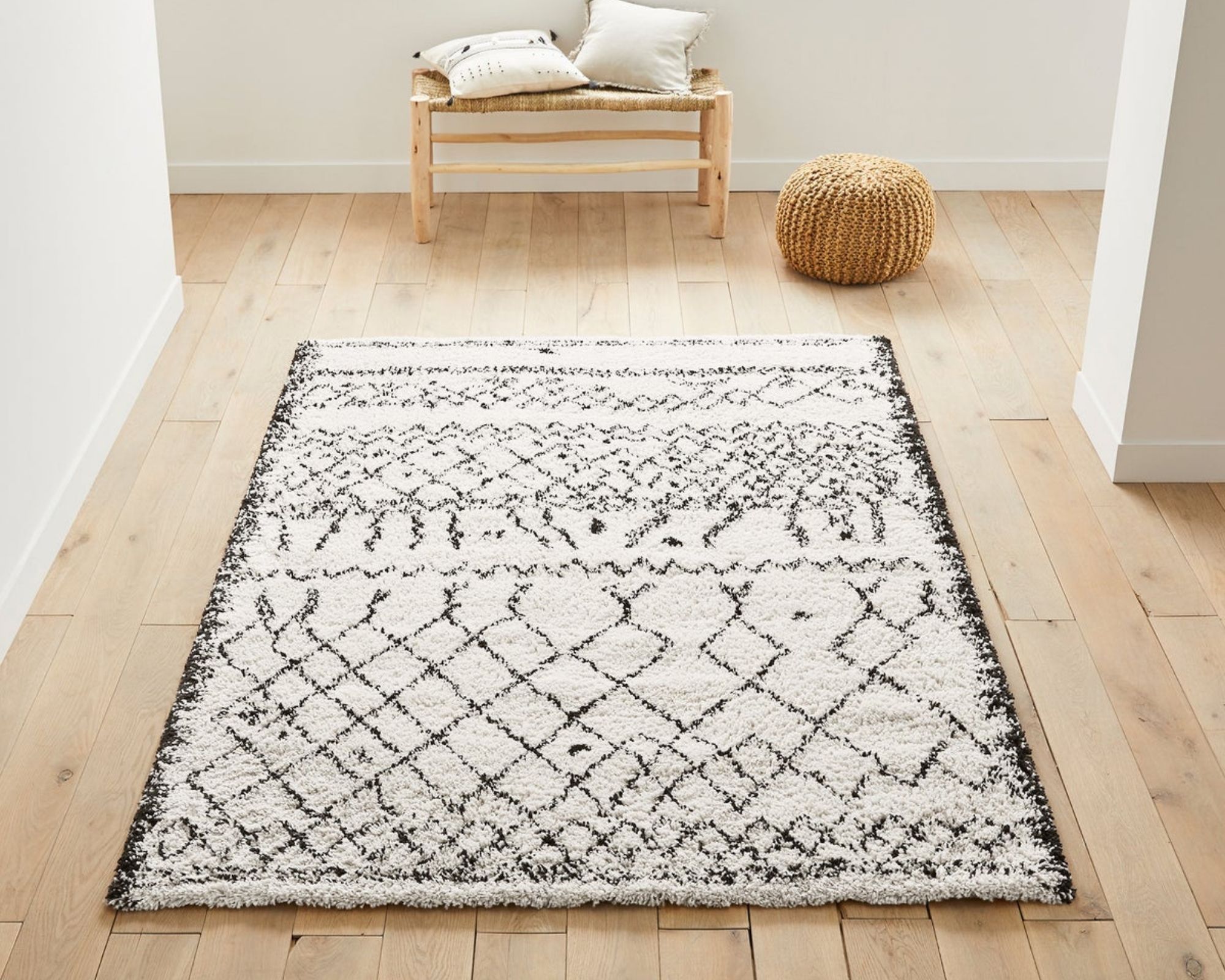 La Redoute Berber rug in room on wood floor