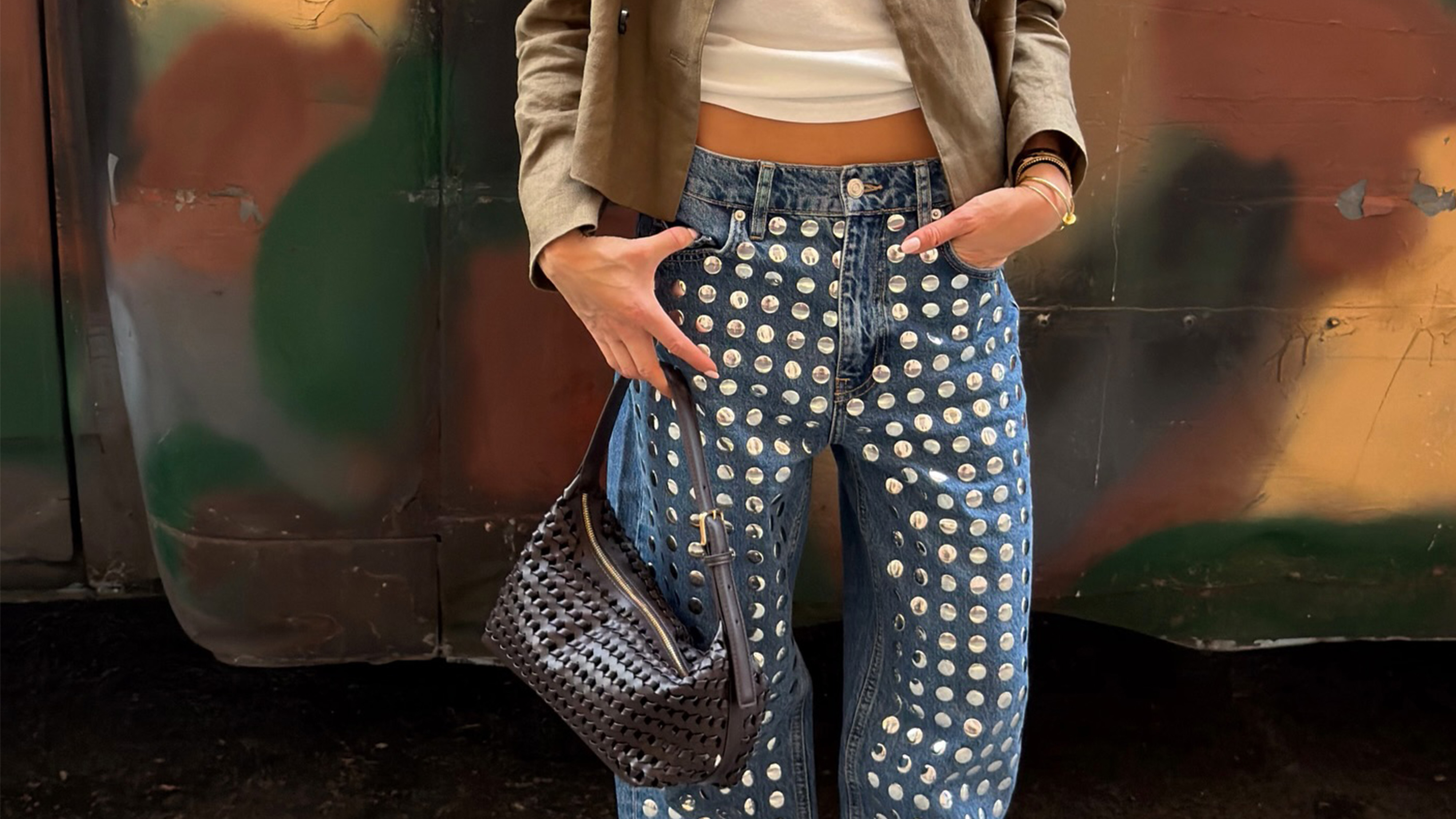 Hannah Lovey in jeans and suede jacket.
