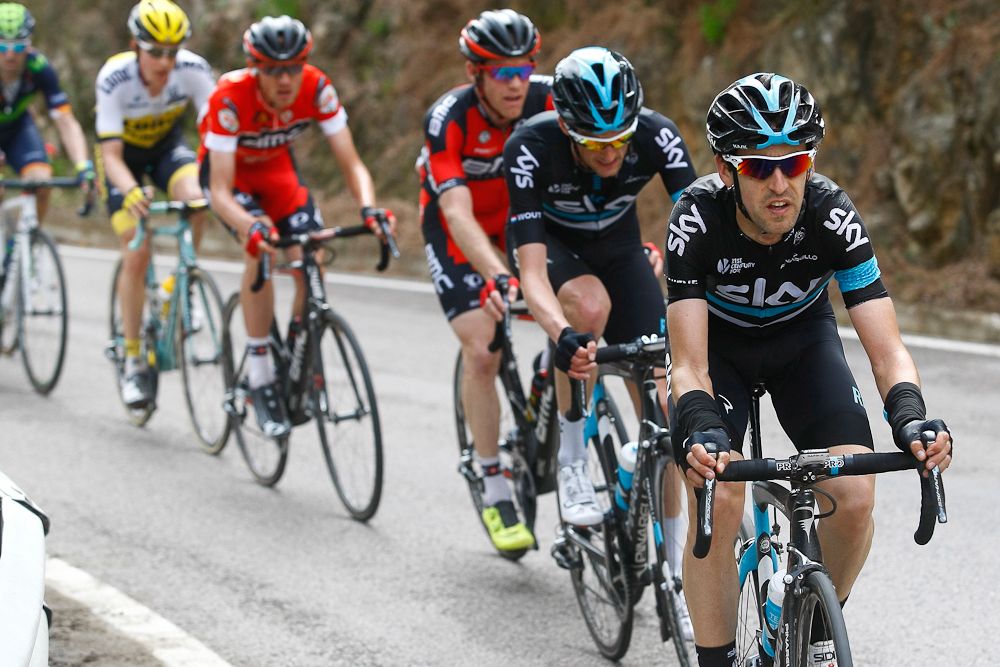 Team Sky set a quick tempo up the final climb at Ruta del Sol.