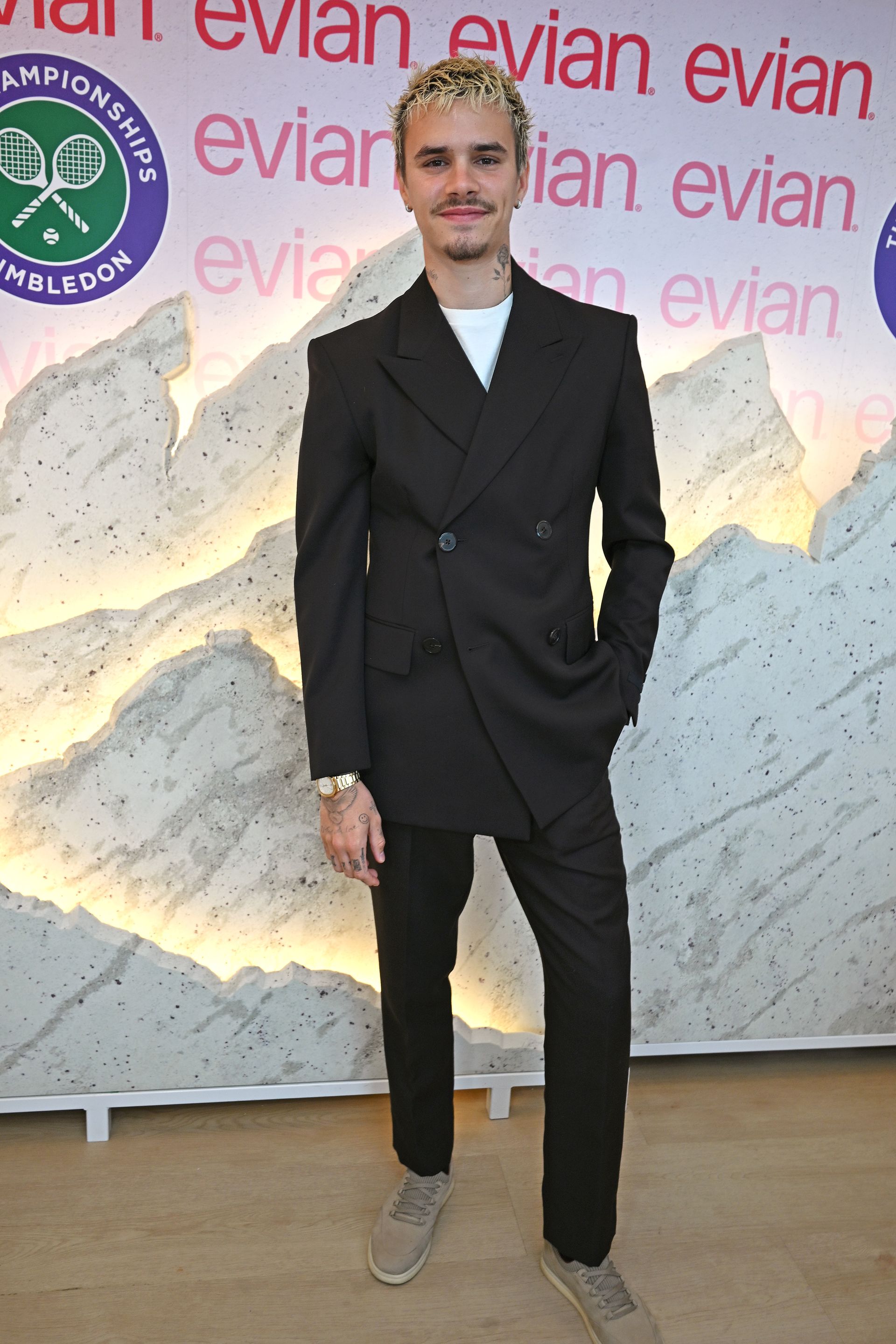 Romeo Beckham attends the evian 'Mountain of Youth' VIP Suite during Day 1 of The Championships, Wimbledon 2026.