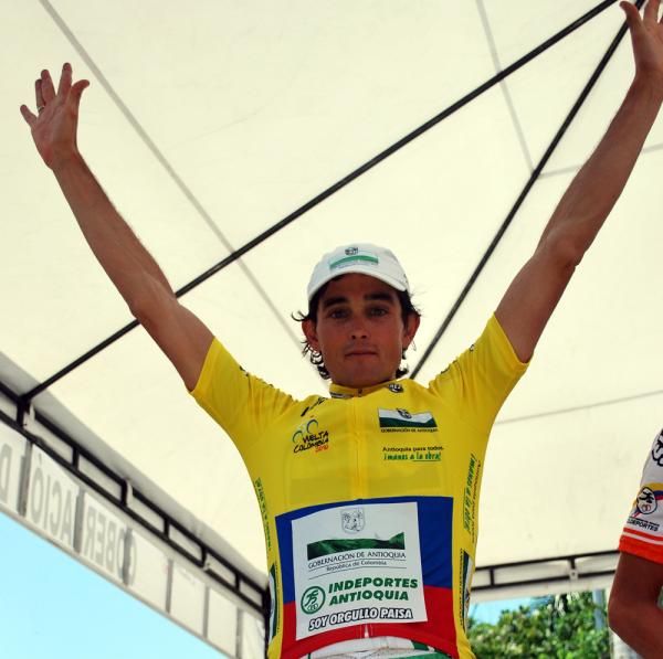 Oscar Sevilla (Ind Ant-Idea-Fla-Lot De Medellin) still in the leader's jersey, now by 8 seconds over Ospina.