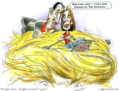 Political cartoon U.S. Cruz Fiorina Indiana 2016
