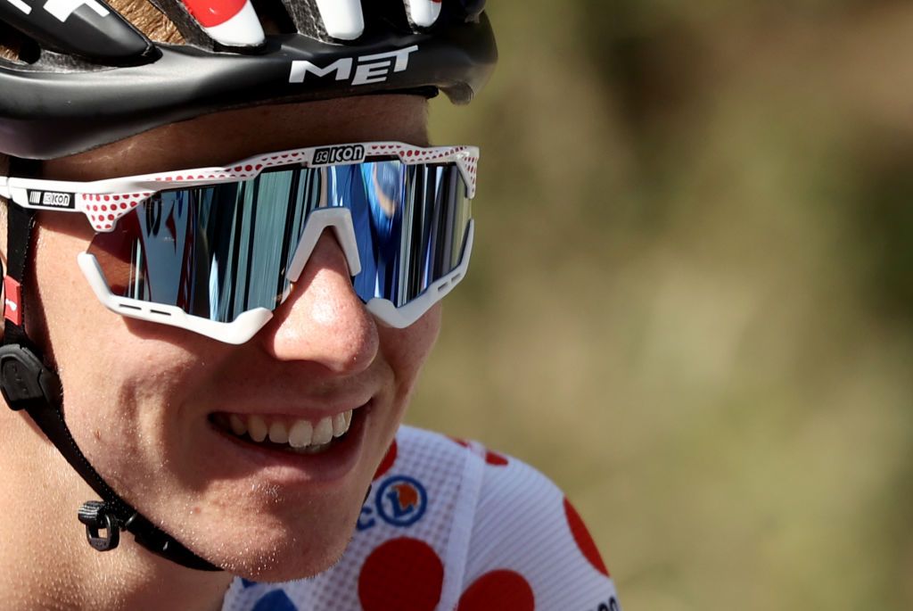 Tadej Pogacar in the polka-dot jersey