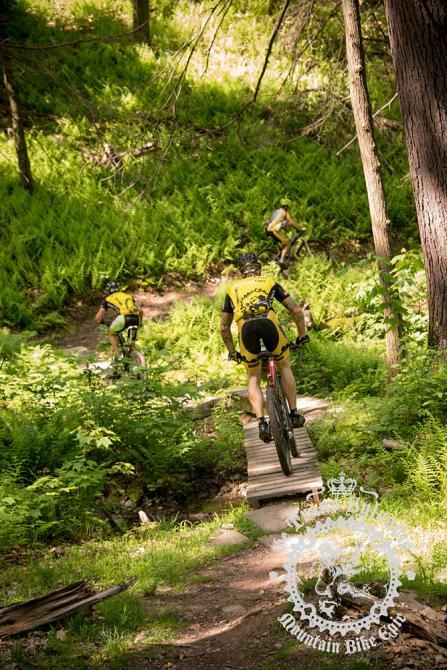 Wes Richards leads Jon Firth and Drew Simson through the Three Bridges area of Tussey Mountain.