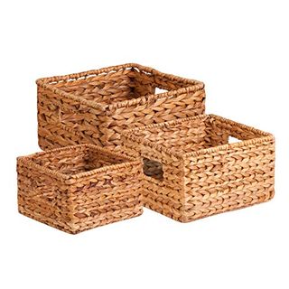 Honey-Can-Do Sto-02882 Nesting Banana Leaf Baskets, Multisize, 3-Pack,natural