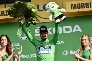 Peter Sagan in green after stage 4 at the Tour de France